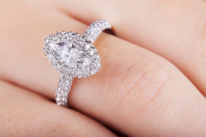 Princess Cut Halo Diamond Rings